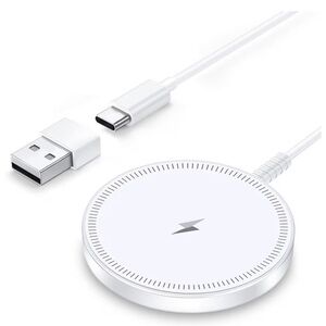 White Wireless Charging Pad with USB-C Cable